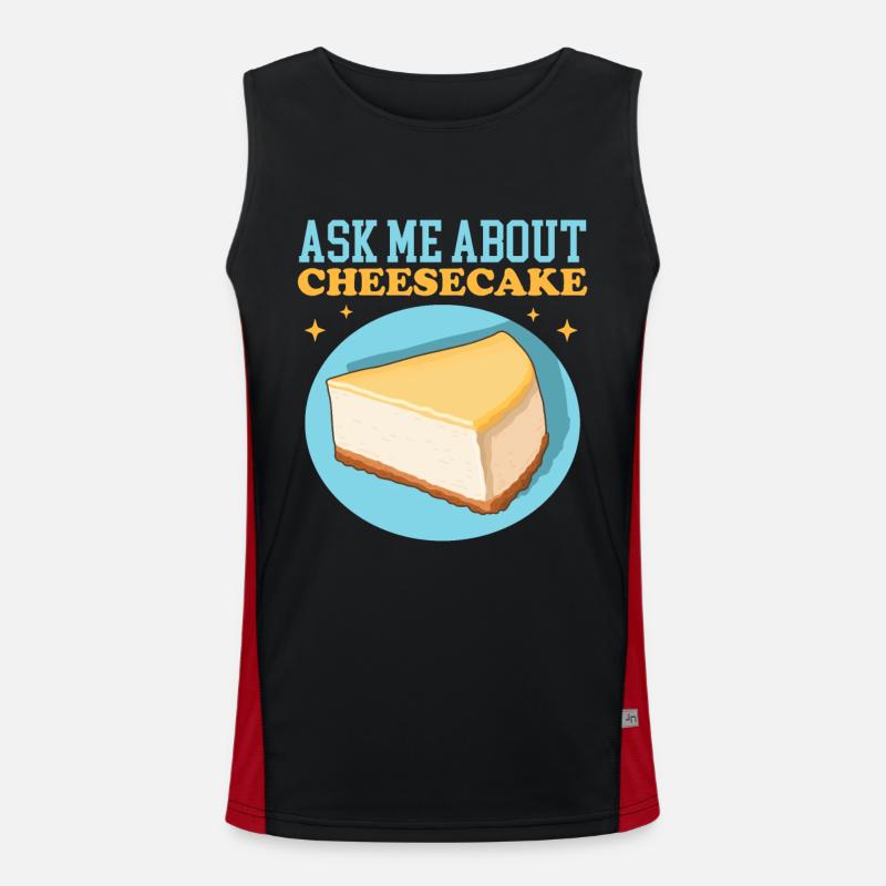 Cheesecake Curd Cake Cheesecake Gift - Men's Functional Contrast Tank Top  - black/red