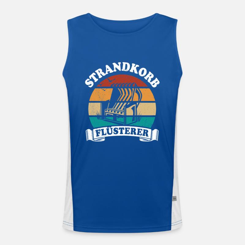 Strandkorb Flüsterer - Urlaub - Meer - Erholung Funktionelles Kontrast-Tank Top für Männer 