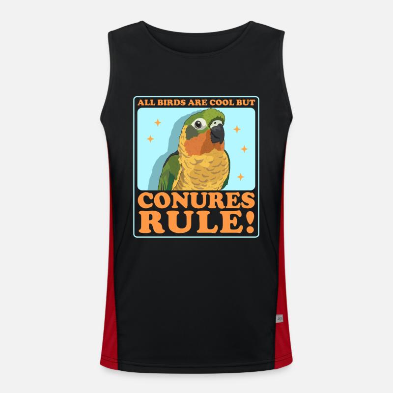 Conure Parrots Conures Gift - Men's Functional Contrast Tank Top  - black/red
