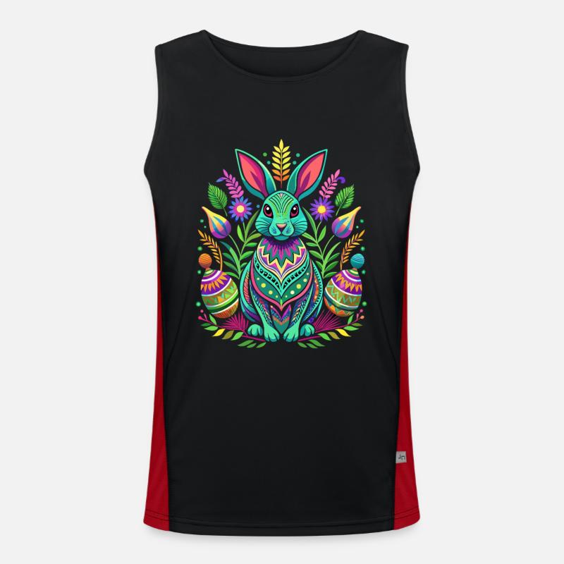 Happy Easter - Osterhase - Osterei - Geschenk Funktionelles Kontrast-Tank Top für Männer 