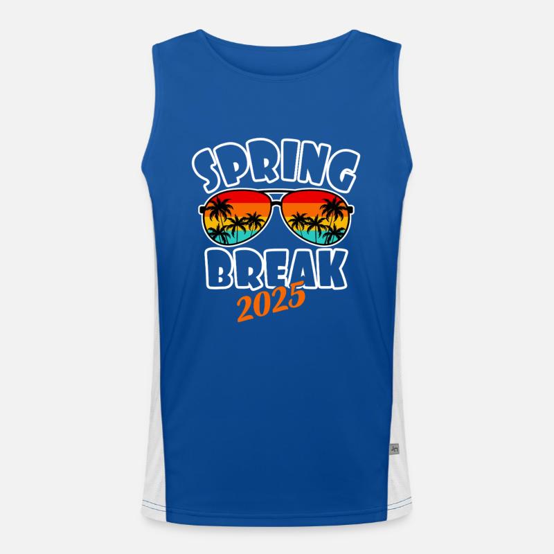Spring Break 2025 Retro Sunset & Beach Men's Functional Contrast Tank Top 