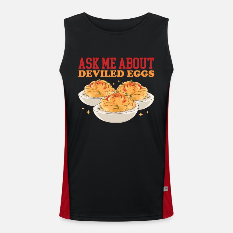 Stuffed Eggs Deviled Eggs Gift - Men's Functional Contrast Tank Top  - black/red