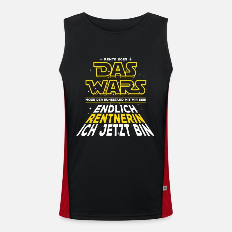 Das Wars Rente 25 Endlich Rentnerin ich jetzt bin Funktionelles Kontrast-Tank Top für Männer 