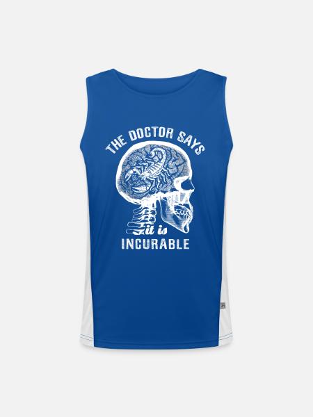 The doctor says it's incurable - scorpion - Funktionelles Kontrast-Tank Top für Männer  - Royal/Weiß - Vorne