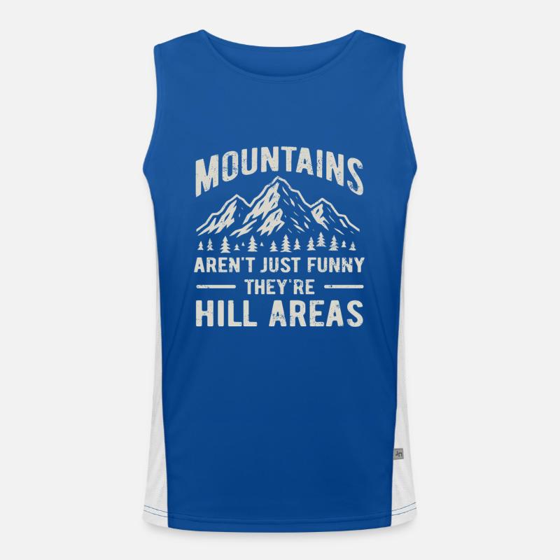 Mountains are hill areas - hilarious pun Men's Functional Contrast Tank Top 