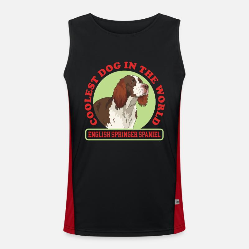 English Springer Spaniel Hunde Geschenk Funktionelles Kontrast-Tank Top für Männer 