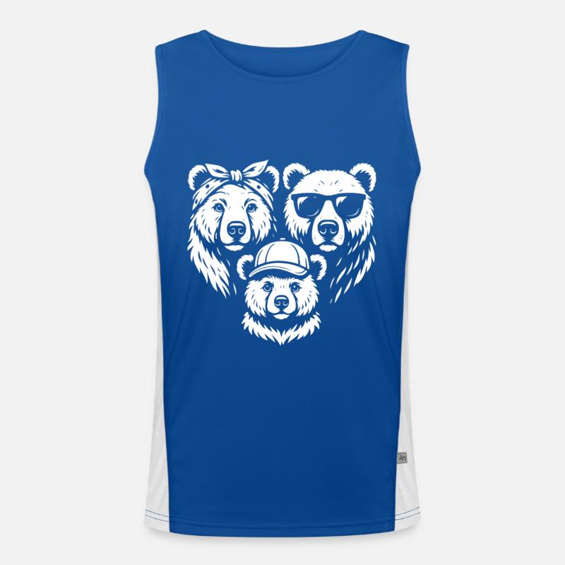 Bear Family - Mom Dad Son Gift Men's Functional Contrast Tank Top 
