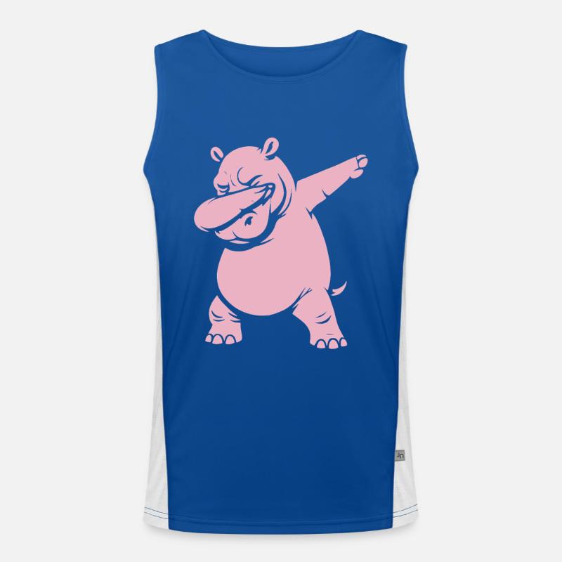 Dabbing Hippo - Dab Dance - Cadeau Débardeur respirant contrasté Homme 