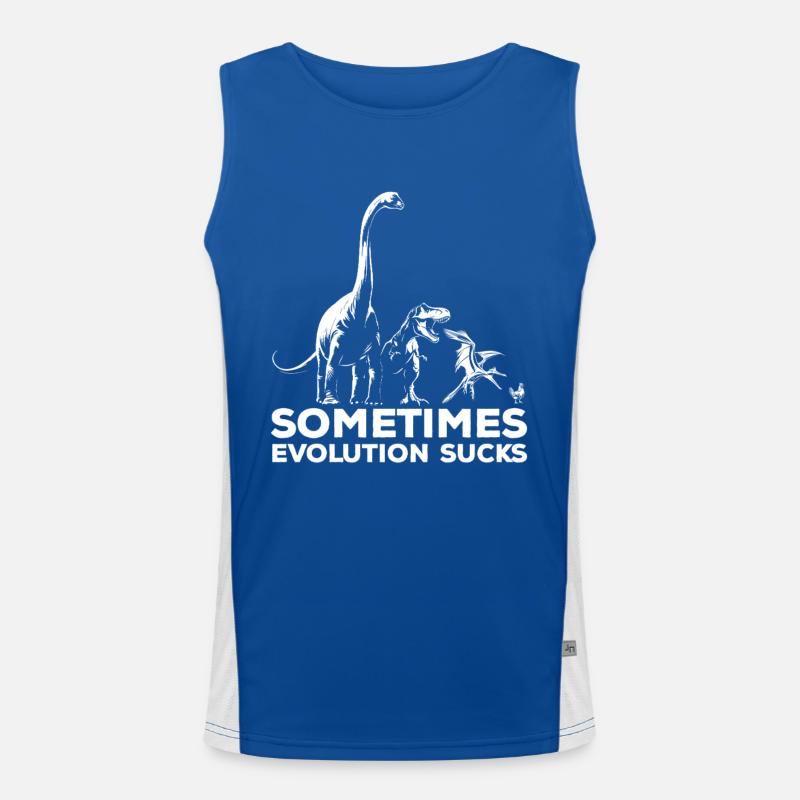 Sometimes Evolution sucks - Dinosaurier - Huhn Funktionelles Kontrast-Tank Top für Männer 