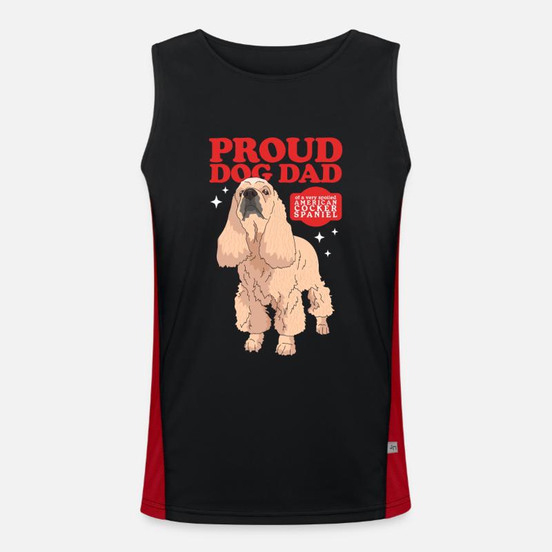 American Cocker Spaniel Dad Gift Men's Functional Contrast Tank Top 