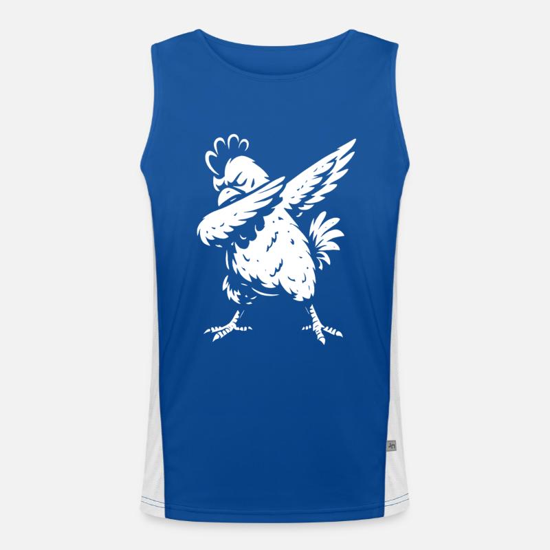 Dabbing Huhn - Dab Dance - Geschenk Funktionelles Kontrast-Tank Top für Männer 