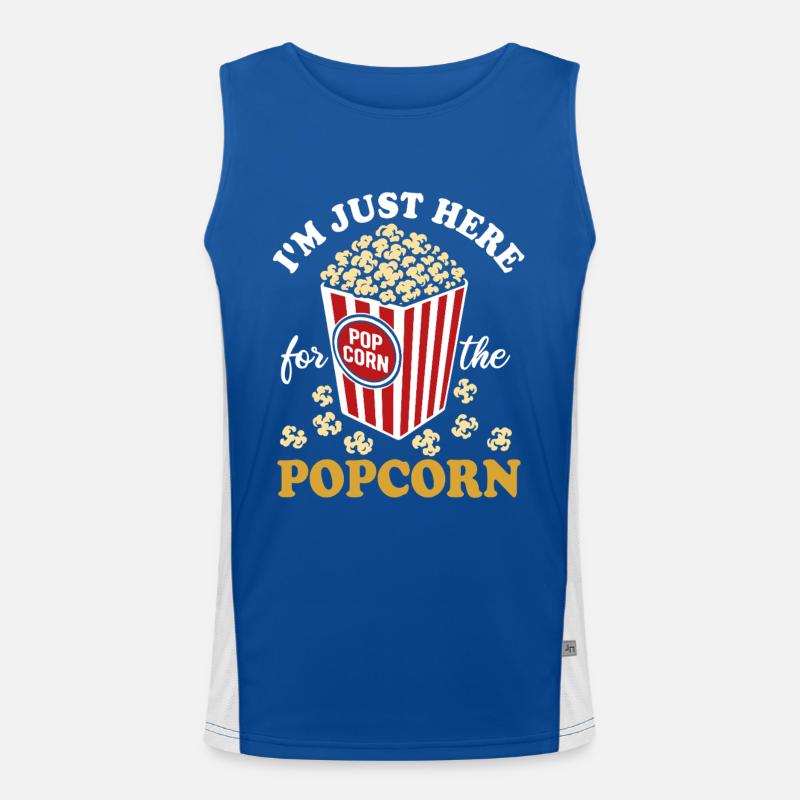 I'm just here for the Popcorn - knusprig & lecker Funktionelles Kontrast-Tank Top für Männer 