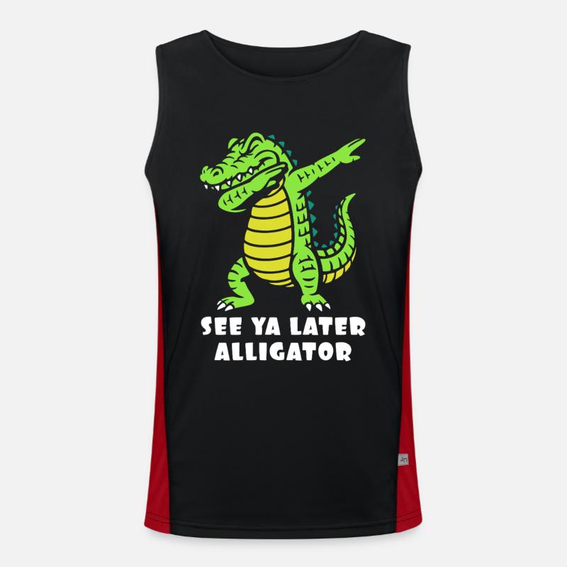 See ya later - Alligator dabbing - Crocodile Men's Functional Contrast Tank Top 