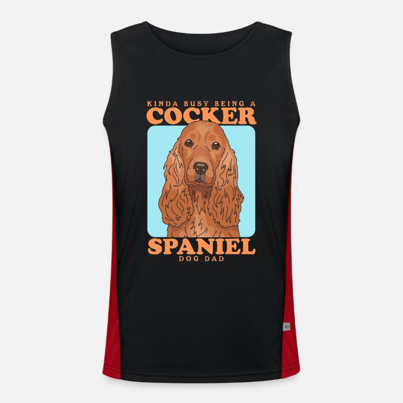 Cocker Spaniel Dad Cocker Spaniel Cadeau Débardeur respirant contrasté Homme 