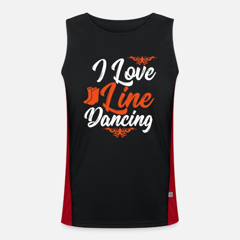 Line Dance Shirt I Love Line Dancing Gift Tee Débardeur respirant contrasté Homme 