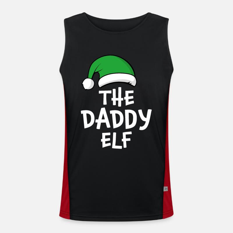 The Daddy Elf - Men's Functional Contrast Tank Top  - black/red