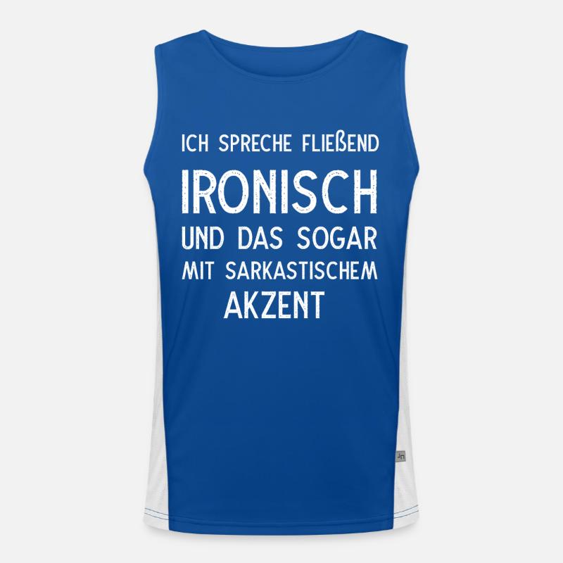 Ich spreche fließend ironisch Funktionelles Kontrast-Tank Top für Männer 