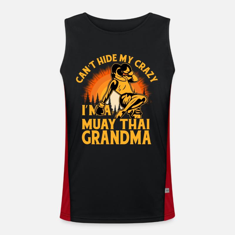 Can't hide my crazy I'm a Muay Thai Grandma Men's Functional Contrast Tank Top 