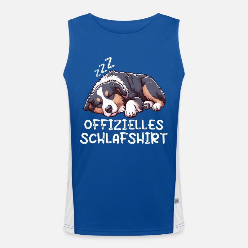 Offizielles Schlafshirt Australian Shepherd Aussie Funktionelles Kontrast-Tank Top für Männer 