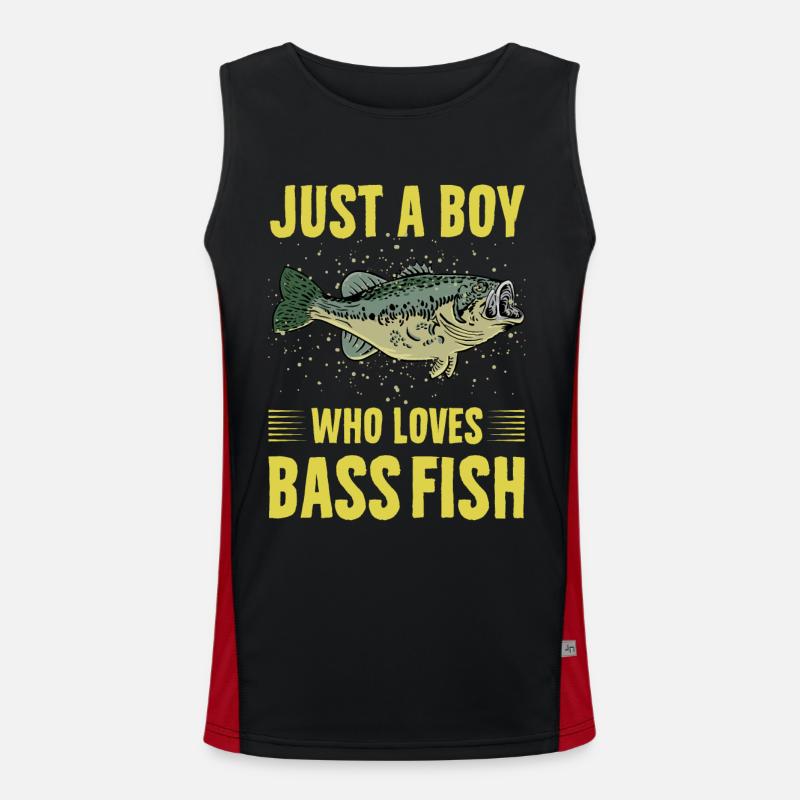 Nur ein Junge, der Barschfische liebt Funktionelles Kontrast-Tank Top für Männer 