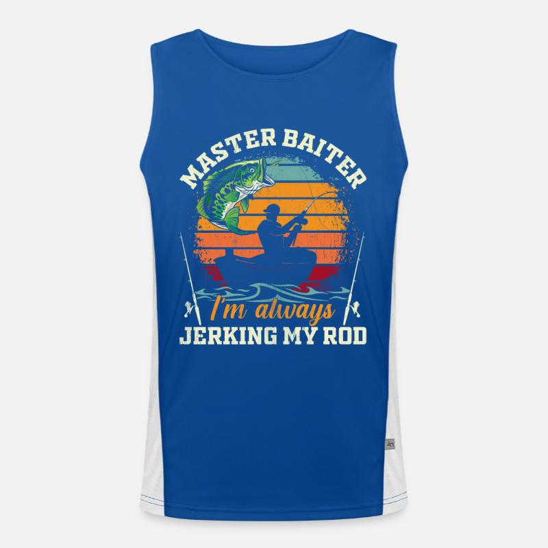Master Baiter I'm always jerking my Rod Men's Functional Contrast Tank Top 