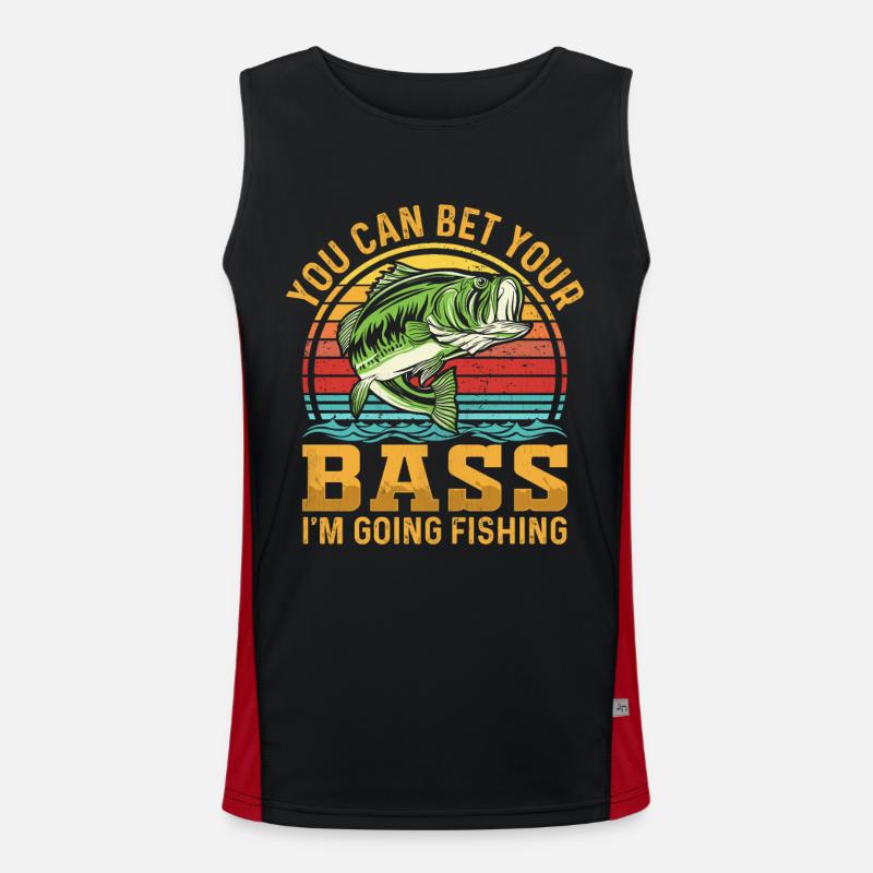 Vous pouvez parier que votre basse, je vais à la pêche Débardeur respirant contrasté Homme 