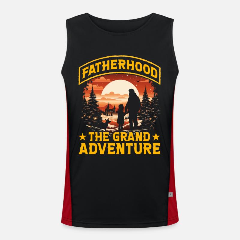 Vaterschaft das große Abenteuer Funktionelles Kontrast-Tank Top für Männer 