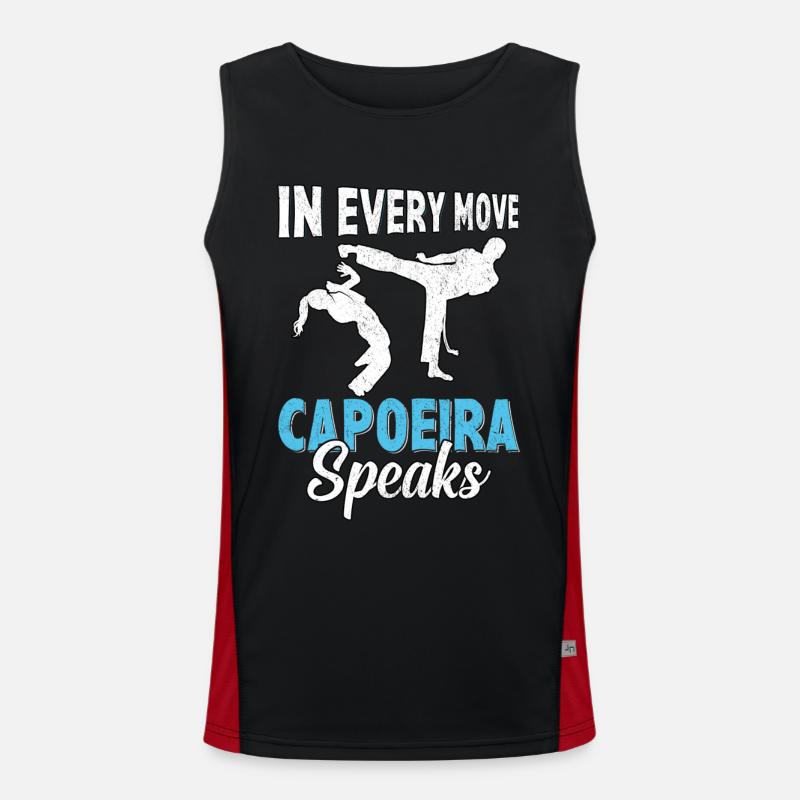 Bei jeder Bewegung spricht Capoeira Funktionelles Kontrast-Tank Top für Männer 