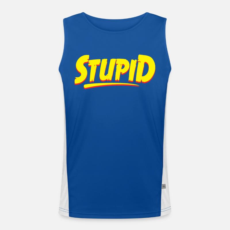 Stupid Typography Graphic Men's Functional Contrast Tank Top 