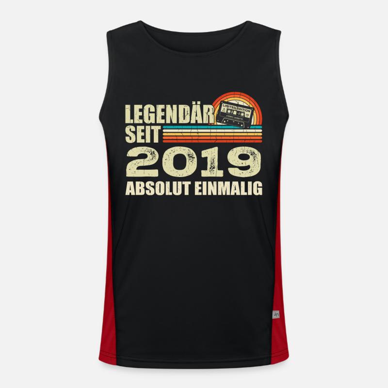Legendary since 2019 - absolutely unique - Men's Functional Contrast Tank Top  - black/red