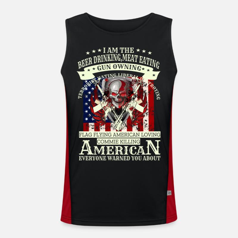 Army skull Men's Functional Contrast Tank Top 