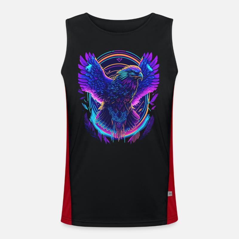 Flying Eagle Synthwave - Men's Functional Contrast Tank Top  - black/red