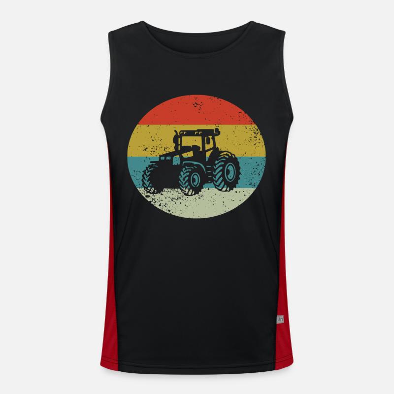 Tractor Farm Farmer Retro Men's Functional Contrast Tank Top 