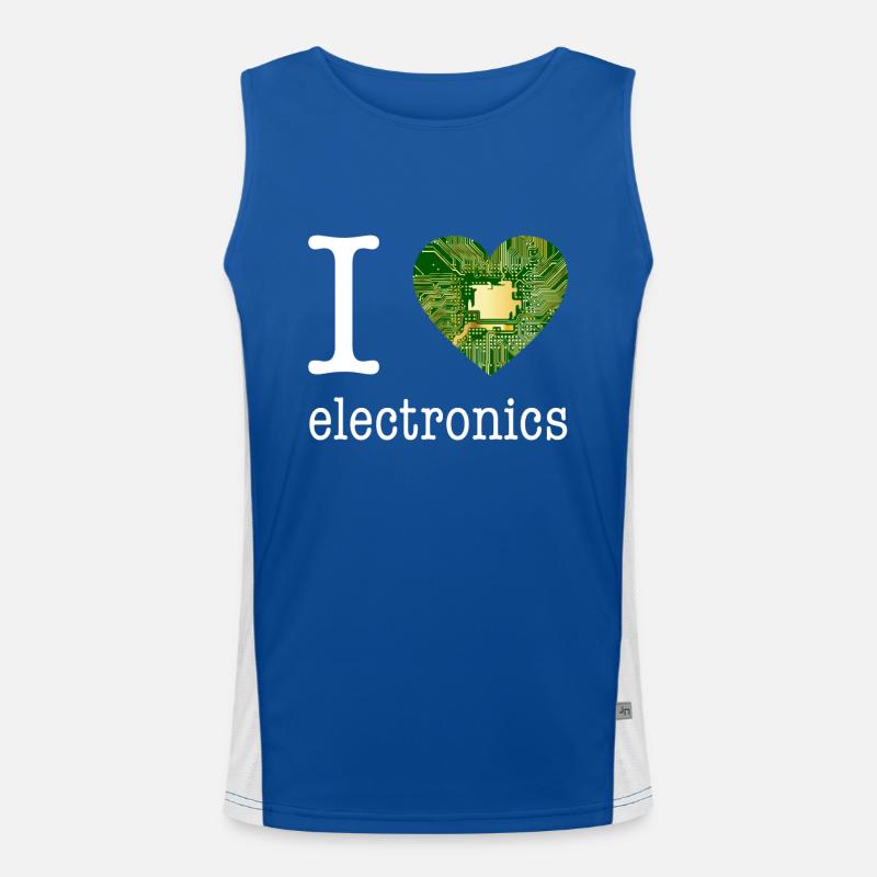 I love Electronics - Elektronik / Geschenk Idee Funktionelles Kontrast-Tank Top für Männer 
