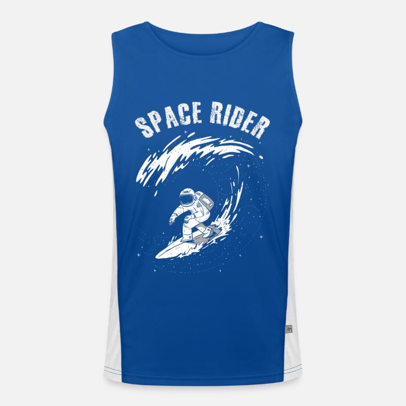 Surfender Astronaut Space Rider Funktionelles Kontrast-Tank Top für Männer 
