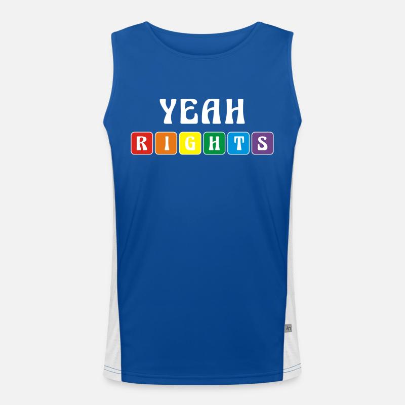 Regenbogen ja Rechte Grafik Funktionelles Kontrast-Tank Top für Männer 