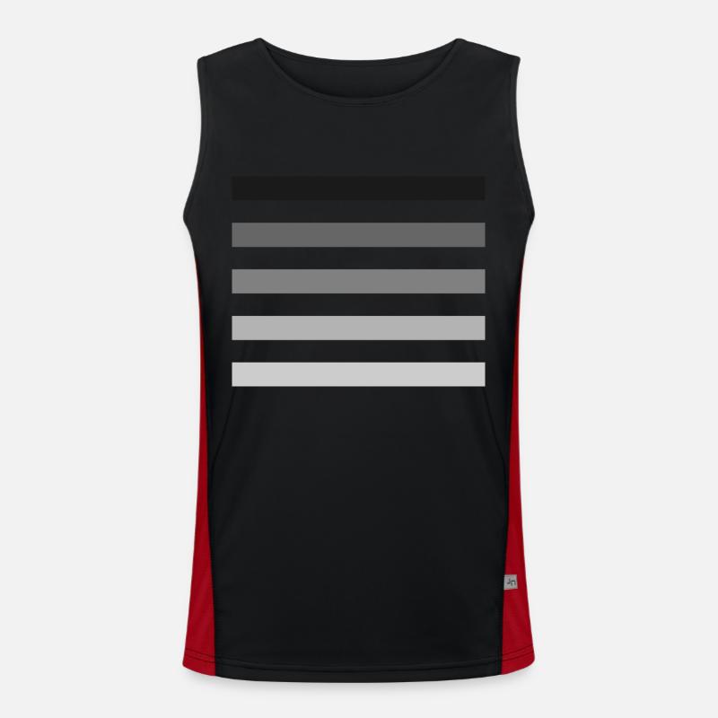 Bandes dans les tons de gris Débardeur respirant contrasté Homme 