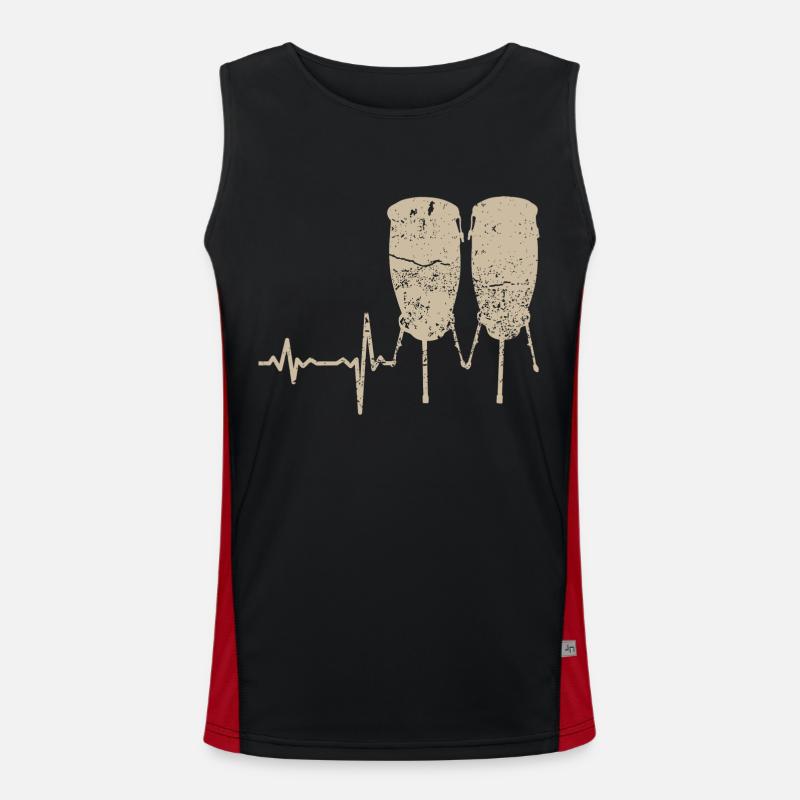 Gift Heartbeat Drum Bongo Men's Functional Contrast Tank Top 