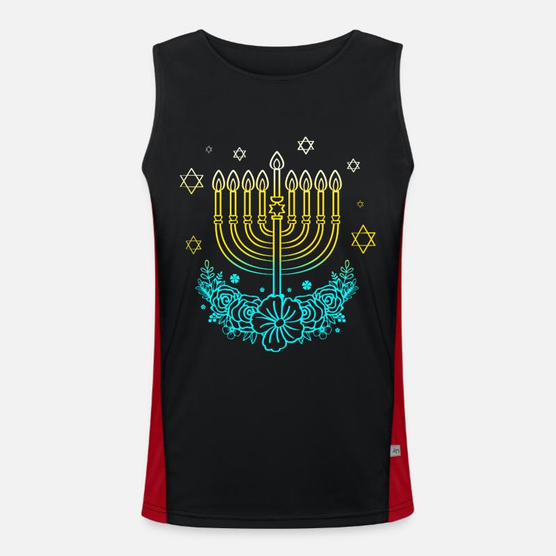 Hanoukka Hanoukka Hanoukka Hanouka Menorah Débardeur respirant contrasté Homme 