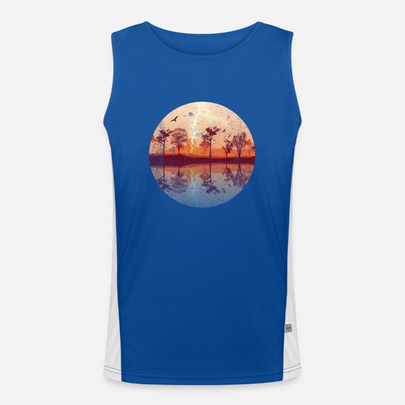 Geschenk Savanne Wüste Geschenk Baum Dünen Sand Funktionelles Kontrast-Tank Top für Männer 