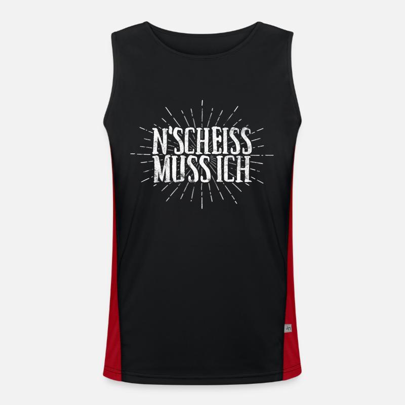 N Scheiss muss ich Funktionelles Kontrast-Tank Top für Männer 