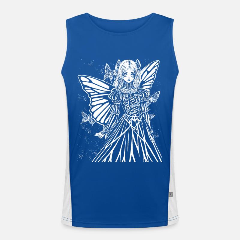 Fairycore Ästhetik Grunge Skelett Fee Goth G Funktionelles Kontrast-Tank Top für Männer 