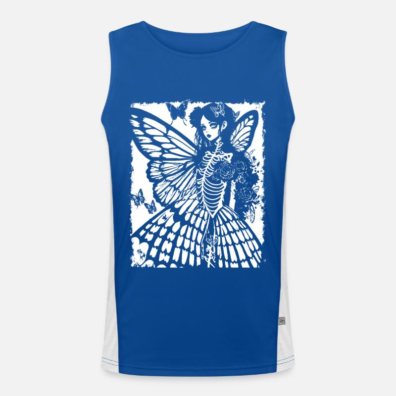 Fairycore Ästhetik Grunge Skelett Fee Goth G Funktionelles Kontrast-Tank Top für Männer 