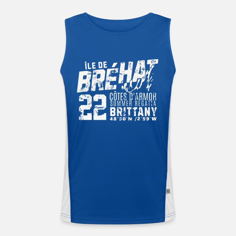 Ile de Brehat cote d armor vintage Débardeur respirant contrasté Homme 