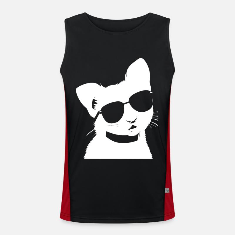 Frettchen mit Sonnenbrille Coole Frettchen Funktionelles Kontrast-Tank Top für Männer 
