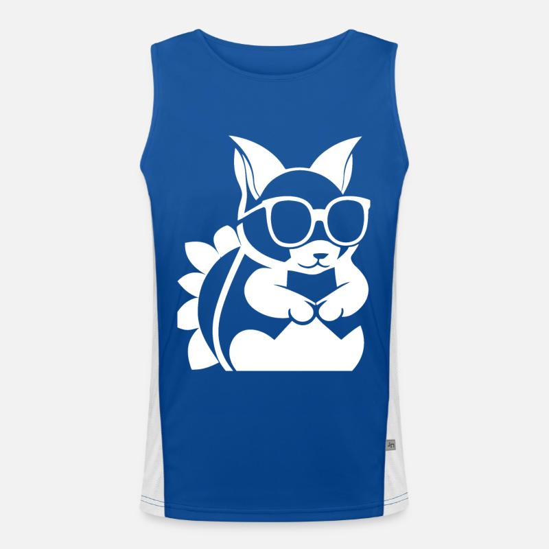 Lustiges Eichhörnchen mit Sonnenbrille Eichhörnchen Funktionelles Kontrast-Tank Top für Männer 