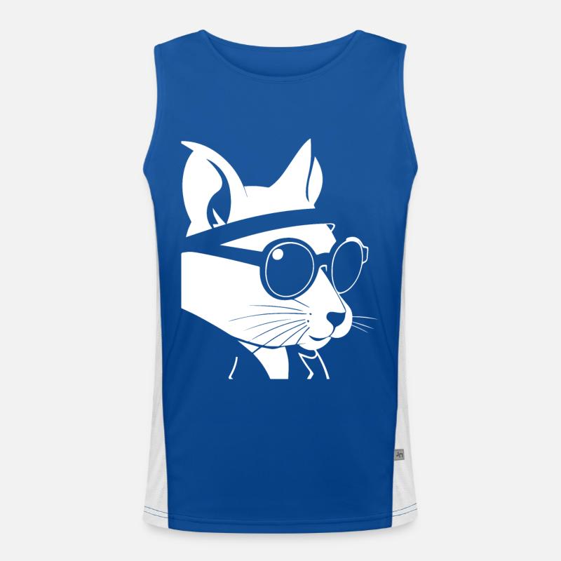 Funny Squirrel Wearing Sunglasses Squirrels Men's Functional Contrast Tank Top 
