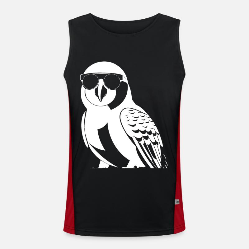 Funny Bird Wearing Sunglasses Cool Bourke's Parak Men's Functional Contrast Tank Top 