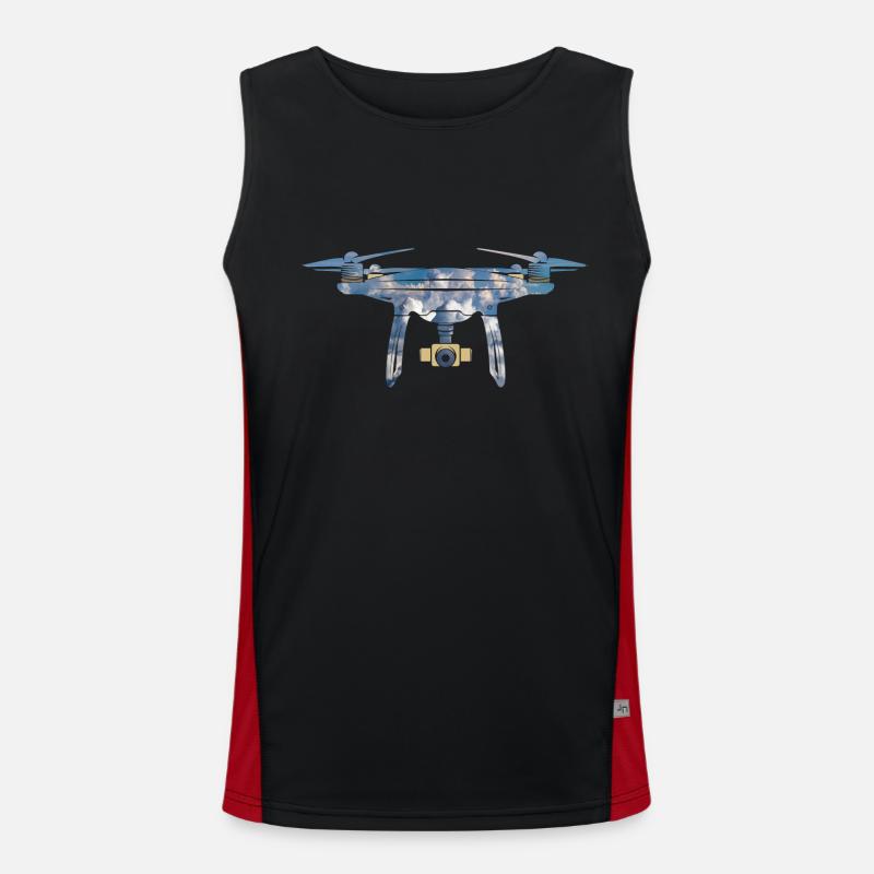 Drone Drohne Funktionelles Kontrast-Tank Top für Männer 