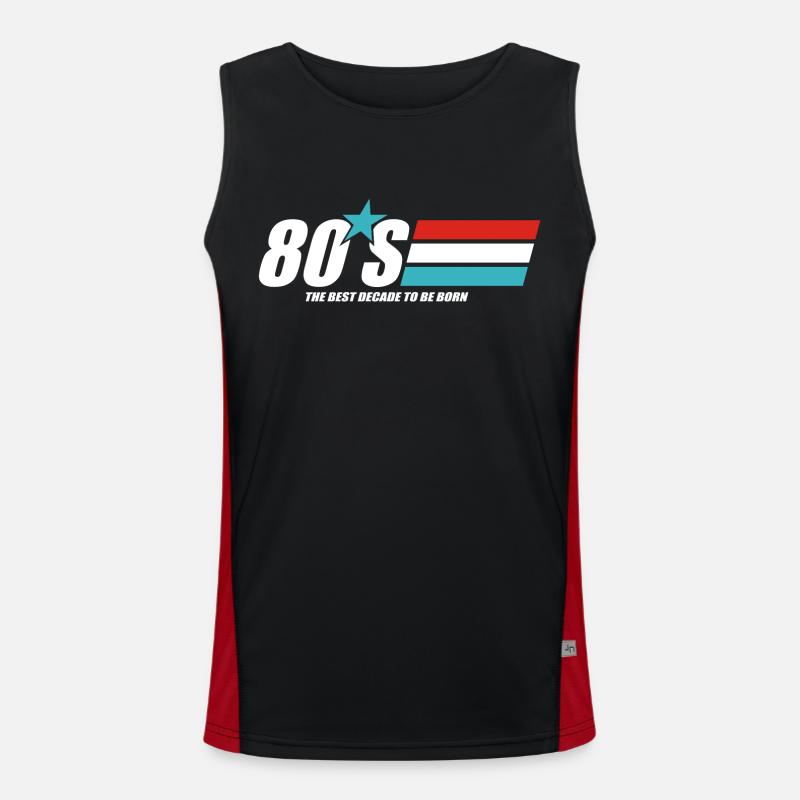 80s Decade Graphic Men's Functional Contrast Tank Top 